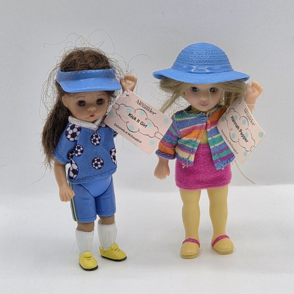Madame Alexander McDonalds Dolls 2003 Hannah Pepper & 2005 Kick It Girl 5" Colle